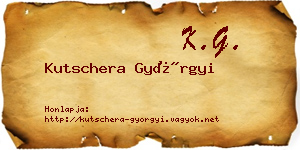 Kutschera Györgyi névjegykártya